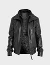 David Men's All Leather Fall Jacket | Black